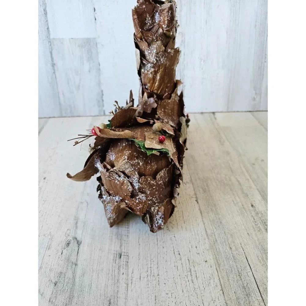 Leaf reindeer deer Xmas decor cabin rustic large as is